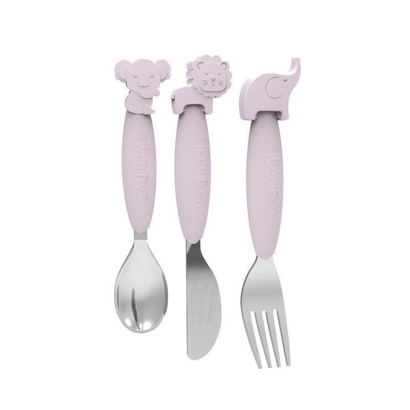 Produkt - Příbor silikon + nerez Pink