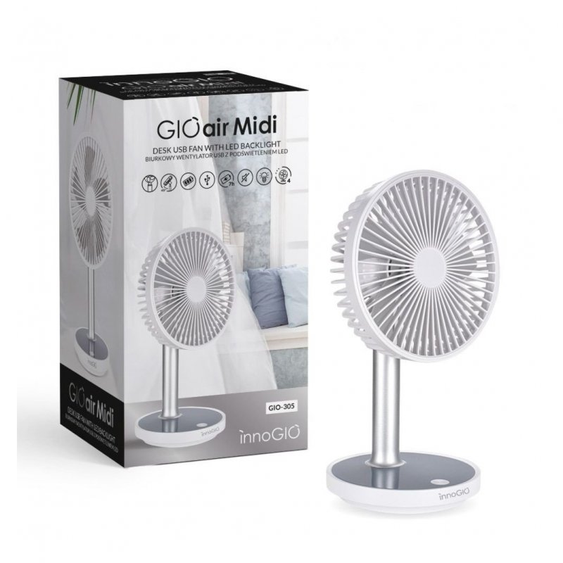 Produkt - Stolní USB ventilátor s podsvícením GIOair Midi
