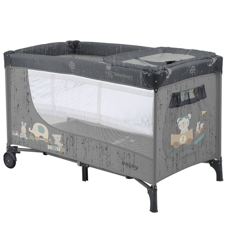 Bebe StarsCestovní postýlka Enjoy Grey