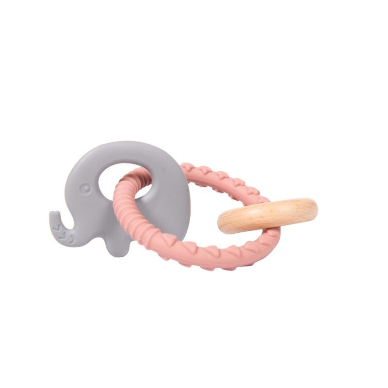 Produkt - Kousátko B-Rattle Rings Elephant Pink