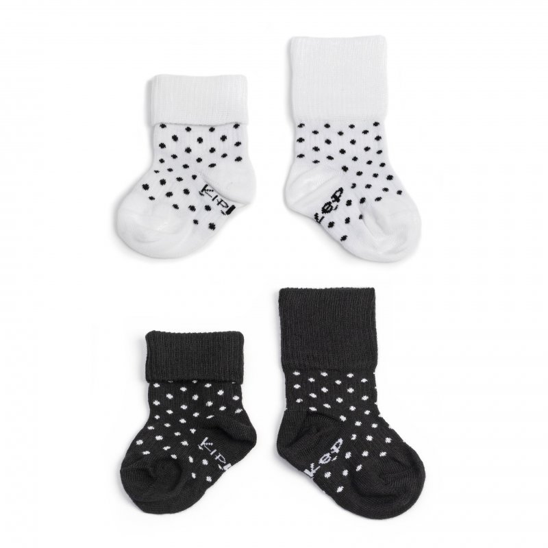 Produkt - Dětské ponožky Stay-on-Socks 0-6m 2páry Black&White Dots