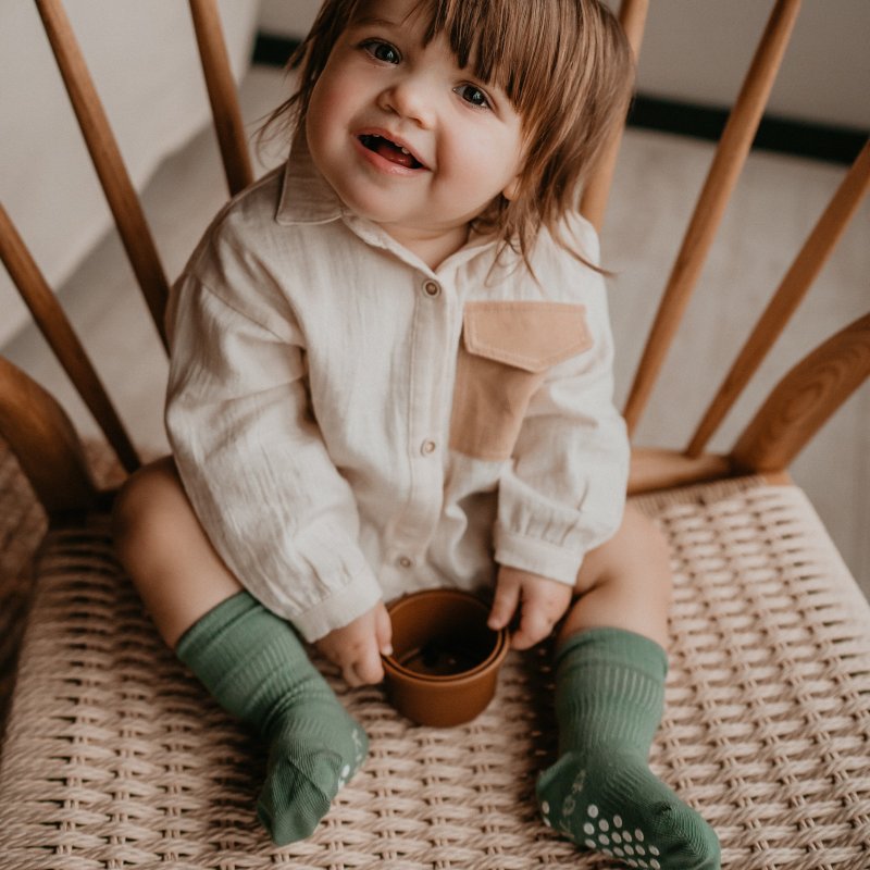 Produkt - Dětské ponožky Stay-on-Socks ANTISLIP 12-18m 1pár Calming Green
