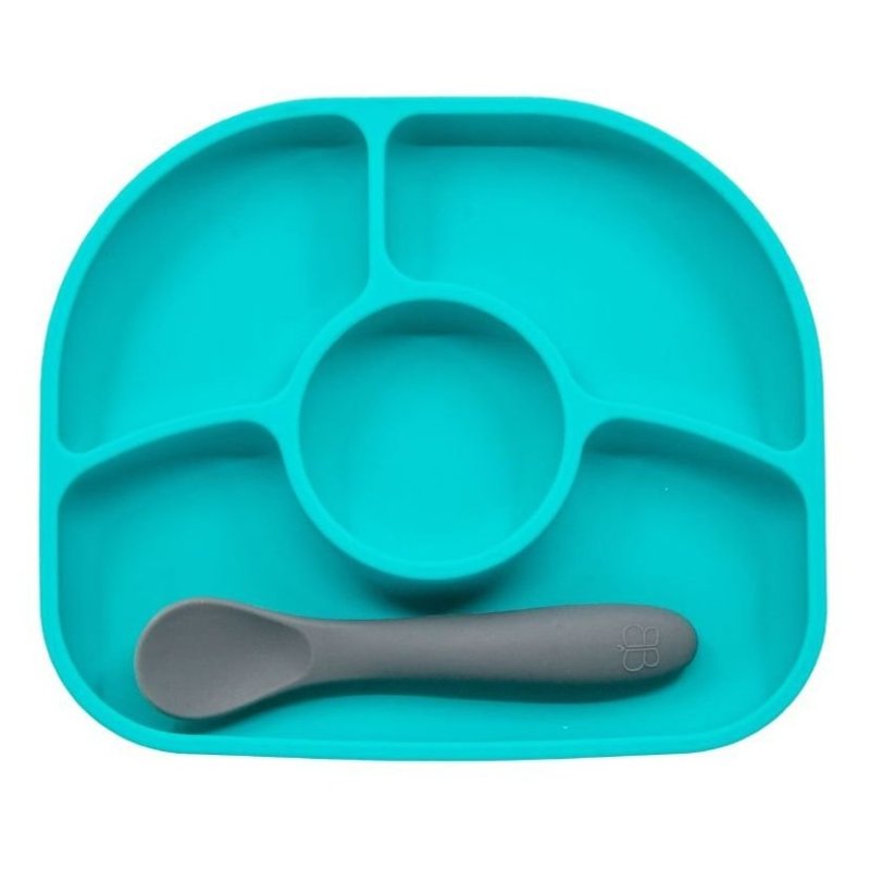 Produkt - Silikonový talíř se lžičkou Yümi Aqua (POŠKOZENÝ OBAL)