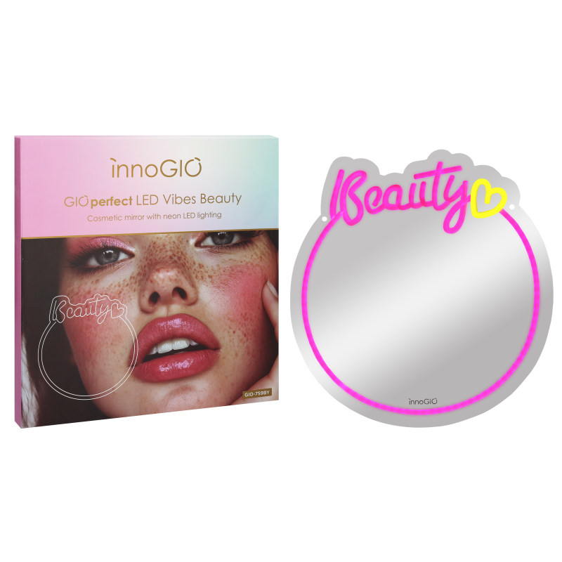 Produkt - Zrcátko s neonovým LED podsvícením Vibes Beauty GIO-759BY