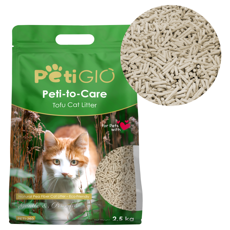 Produkt - Peti-to-Care stelivo pro kočky Tofu Natural 2,5kg (cca 6l)