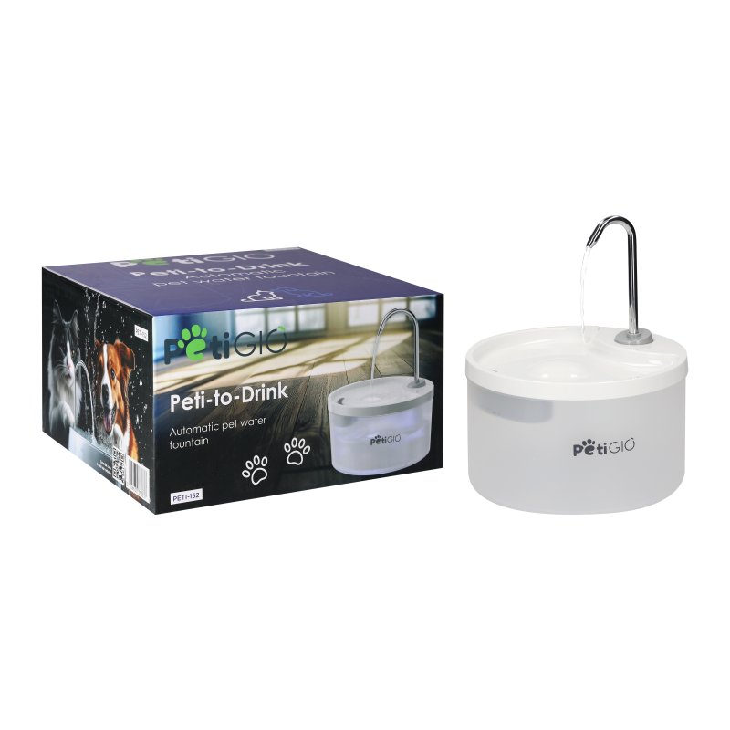 Produkt - Peti-to-Drink automatická fontána pro domácí mazlíčky plast s LED osvětlením