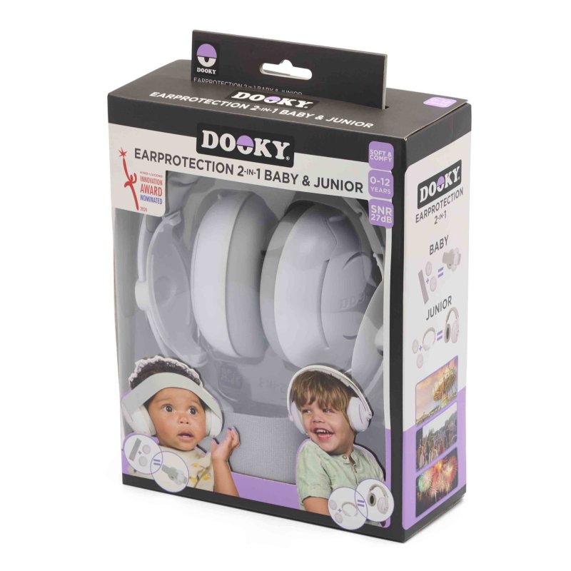 Produkt - Chrániče sluchu 2v1 BABY & JUNIOR 0-12r White (POŠKOZENÝ OBAL)